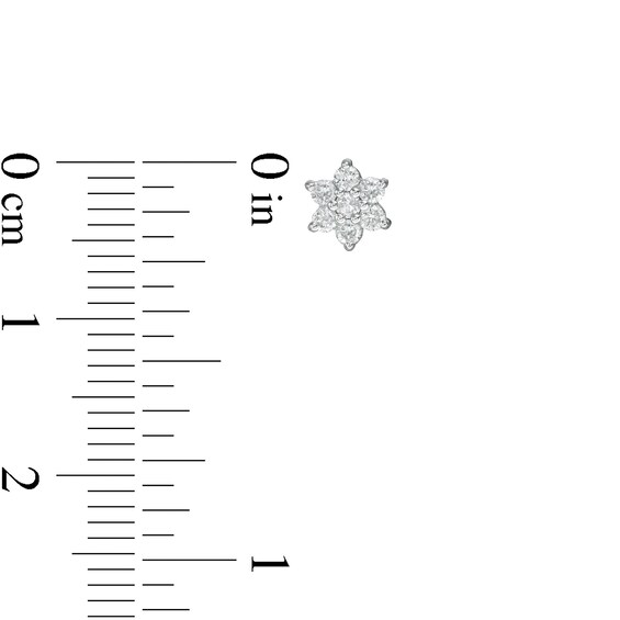 1/5 CT. T.W. Composite Diamond Snowflake Stud Earrings in 10K White Gold 1/5 CT. T.W. Composite Diamond Snowflake Stud Earrings in 10K White Gold