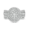 Thumbnail Image 4 of 1-1/4 CT. T.W. Composite Baguette and Round Diamond Double Frame Bridal Set in 10K White Gold