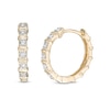 Thumbnail Image 0 of 1/10 CT. T.W. Round Diamond Alternating Bar Huggie Hoop Earrings in 10K Gold