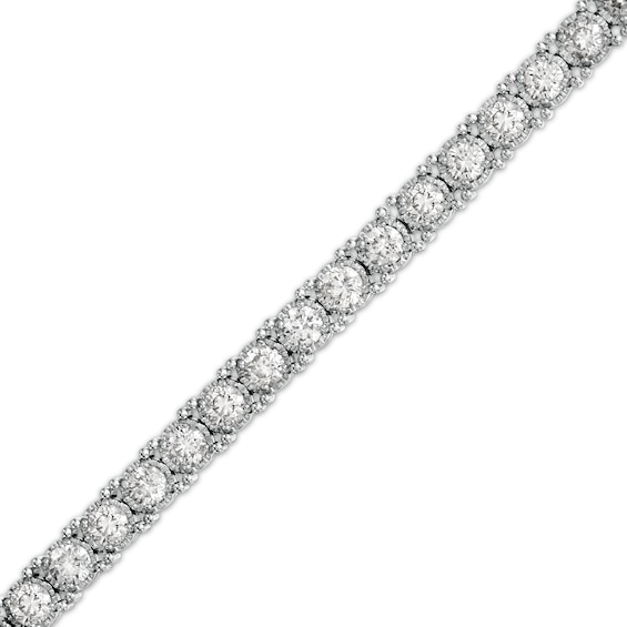 0.414 cttw Round-Cut-Diamond 14K White Gold IJ| SI 8.5 inches HallMarked identification-bracelets Size 