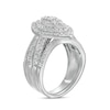 Thumbnail Image 2 of 1-1/4 CT. T.W. Composite Baguette and Round Diamond Double Marquise-Shape Frame Bridal Set in 10K White Gold