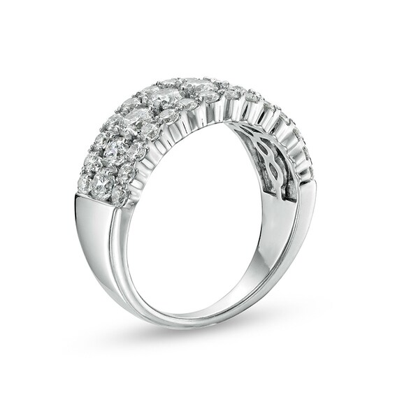 2 CT. T.w. Diamond Multi-Row Anniversary Ring in 14K White Gold