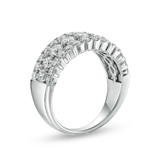 2 CT. T.w. Diamond Multi-Row Anniversary Ring in 14K White Gold