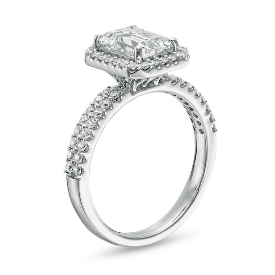 2 CT. T.w. Certified Lab-Grown Emerald-Cut Diamond Frame Engagement Ring in 14K White Gold (F/Vs2)