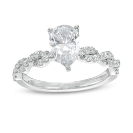 2 CT. T.W. Certified Lab-Created Pear-Shaped Diamond Twist Shank Engagement Ring in 14K White Gold (F/VS2)