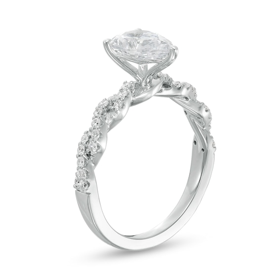 2 CT. T.w. Certified Lab-Grown Pear-Shaped Diamond Twist Shank Engagement Ring in 14K White Gold (F/Vs2)