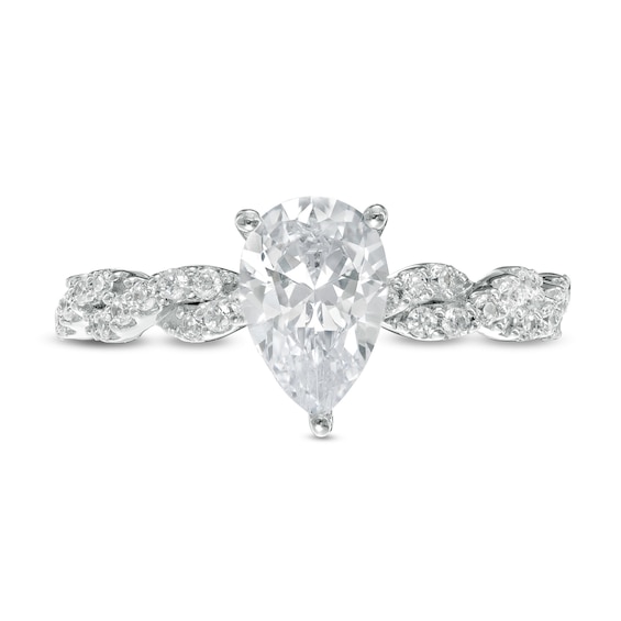 2 CT. T.w. Certified Lab-Grown Pear-Shaped Diamond Twist Shank Engagement Ring in 14K White Gold (F/Vs2)