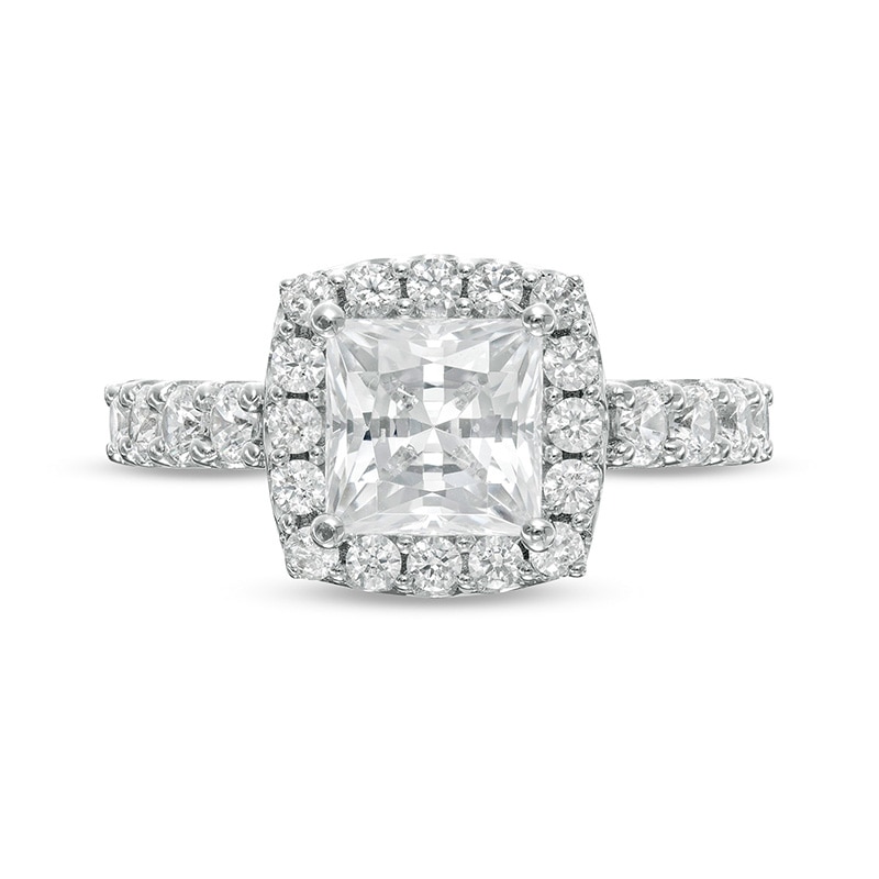 2-1/2 CT. T.W. Certified Lab-Created Princess-Cut Diamond Frame Engagement Ring in 14K White Gold (F/VS2)