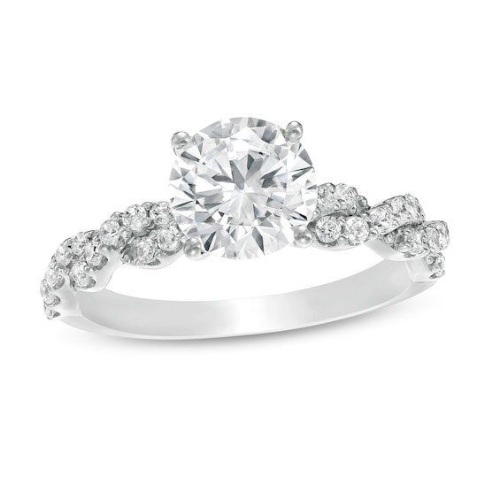 2-1/5 CT. T.w. Certified Lab-Grown Diamond Twist Shank Engagement Ring in 14K White Gold (F/Vs2)