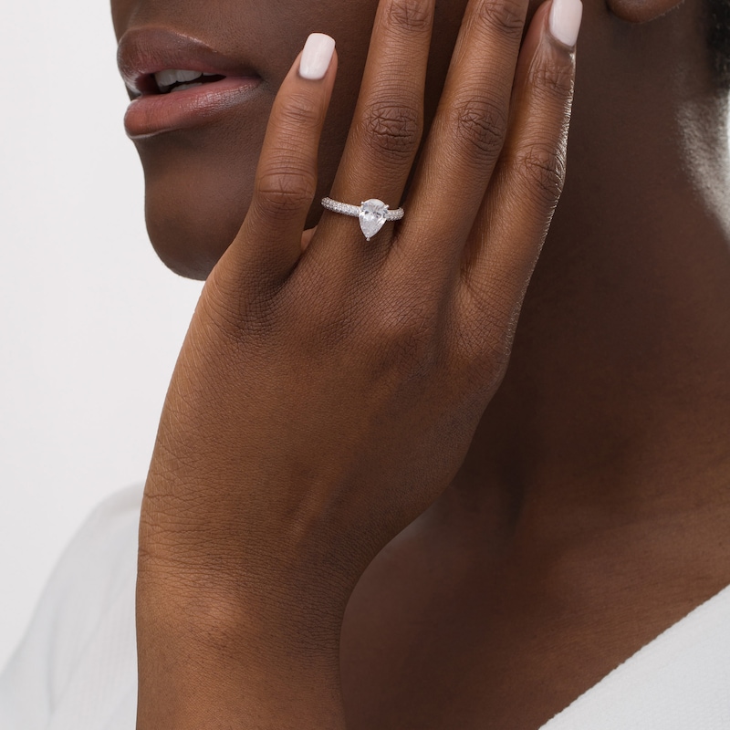 Main Image 2 of 2-1/2 CT. T.W. Certified Lab-Grown Pear-Shaped Diamond Engagement Ring in 14K White Gold (F/VS2)