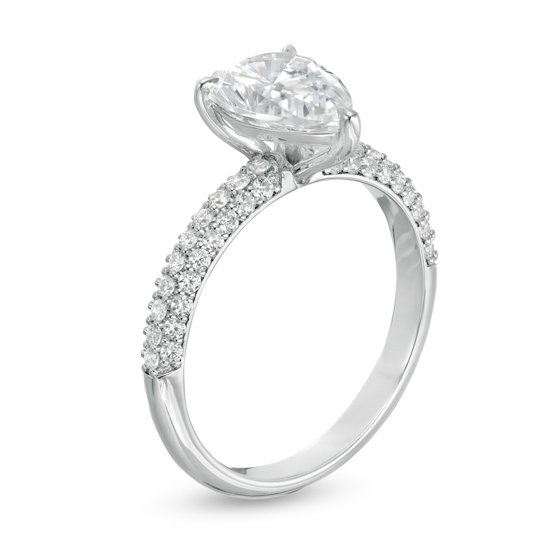 2-1/2 CT. T.W. Certified Lab-Created Pear-Shaped Diamond Engagement Ring in 14K White Gold (F/VS2)