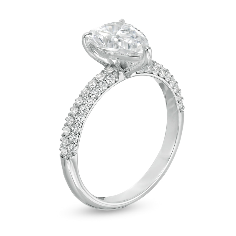 Main Image 3 of 2-1/2 CT. T.W. Certified Lab-Grown Pear-Shaped Diamond Engagement Ring in 14K White Gold (F/VS2)
