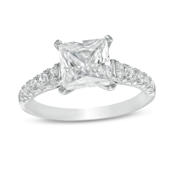 2-1/2 CT. T.w. Certified Princess-Cut Lab-Grown Diamond Engagement Ring in 14K White Gold (F/Vs2)