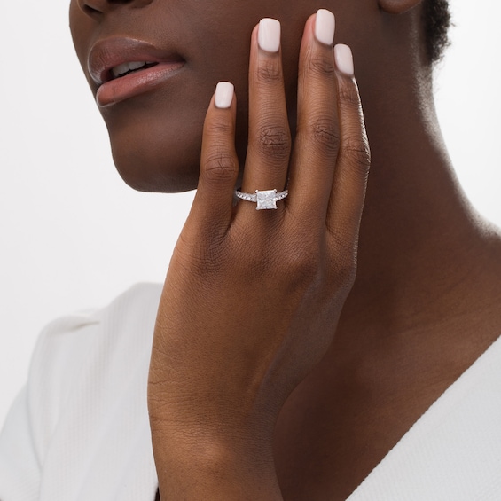 2-1/2 CT. T.w. Certified Princess-Cut Lab-Grown Diamond Engagement Ring in 14K White Gold (F/Vs2)
