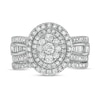 Thumbnail Image 4 of 1-1/4 CT. T.W. Composite Baguette and Round Diamond Double Oval-Shape Frame Bridal Set in 10K White Gold