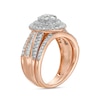 Thumbnail Image 3 of 1-1/4 CT. T.W. Composite Baguette and Round Diamond Double Oval-Shape Frame Bridal Set in 10K Rose Gold