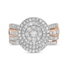 Thumbnail Image 4 of 1-1/4 CT. T.W. Composite Baguette and Round Diamond Double Frame Bridal Set in 10K Rose Gold