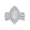 Thumbnail Image 4 of 1-1/4 CT. T.W. Composite Baguette and Round Diamond Double Marquise-Shape Frame Bridal Set in 10K White Gold