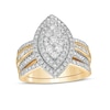 Thumbnail Image 1 of 1-1/4 CT. T.W. Composite Baguette and Round Diamond Double Marquise-Shape Frame Bridal Set in 10K Gold