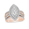 Thumbnail Image 1 of 1-1/4 CT. T.W. Composite Baguette and Round Diamond Double Marquise-Shape Frame Bridal Set in 10K Rose Gold