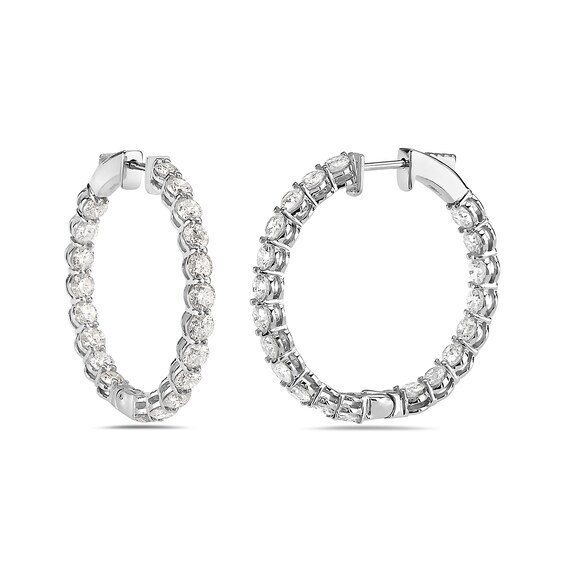 Details about / Platinum Plated Garnet Hoop Hoops Earrings Elegant Jewelry Gift For Women Ct 25