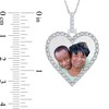 Thumbnail Image 2 of 1 CT. T.W. Diamond Frame Engravable Photo Heart Pendant in 10K White, Yellow or Rose Gold (1 Image and 3 Lines)