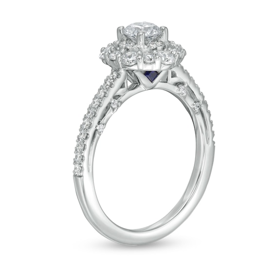 Vera Wang Love Collection 1 CT. T.w. Diamond Frame Engagement Ring in 14K White Gold
