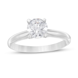 1 CT. T.W. Certified Diamond Solitaire Engagement Ring in 14K White Gold (I/I2)