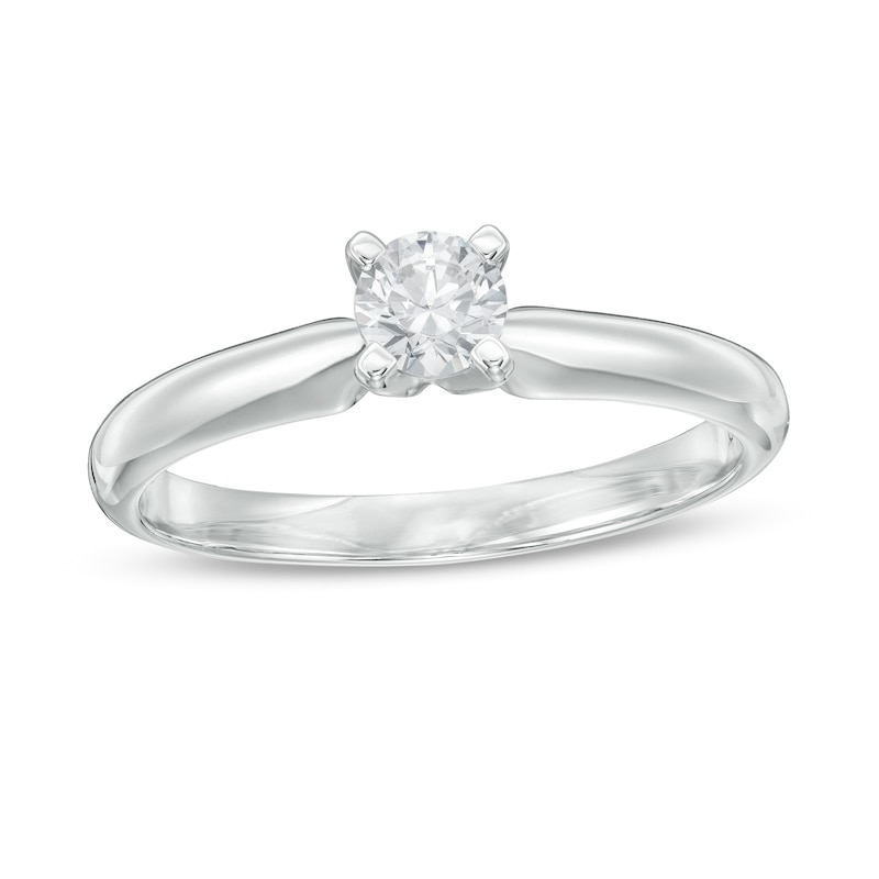 Main Image 1 of 1/3 CT. T.W. Diamond Solitaire Engagement Ring in 14K White Gold (I/I2)