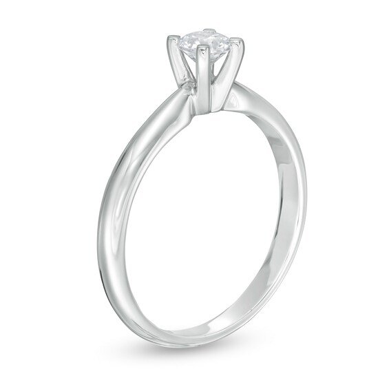 1/3 CT. T.w. Diamond Solitaire Engagement Ring in 14K White Gold (I/I2)