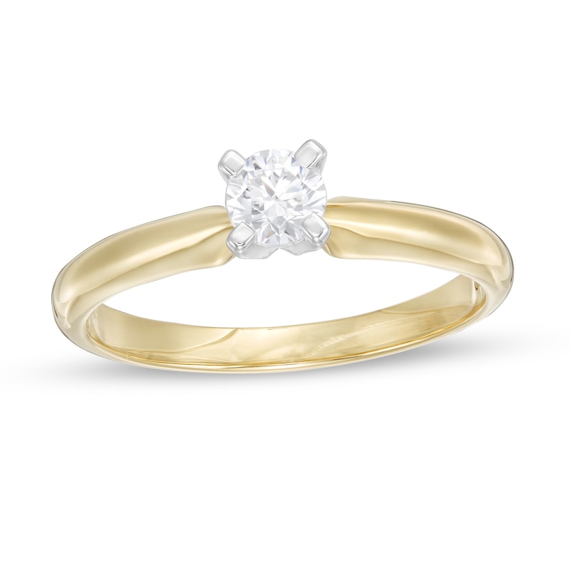 Main Image 1 of 1/3 CT. T.W. Diamond Solitaire Engagement Ring in 14K Gold (I/I2)