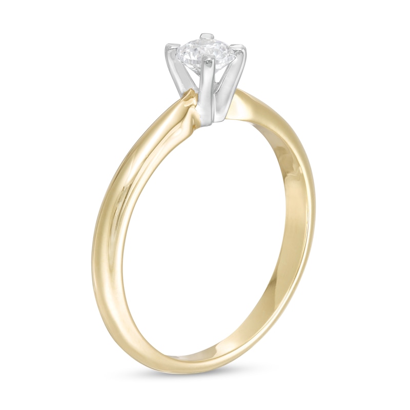 Main Image 3 of 1/3 CT. T.W. Diamond Solitaire Engagement Ring in 14K Gold (I/I2)