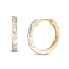 Thumbnail Image 1 of 1/10 CT. T.W. Diamond Striped Hoop Earrings in 10K Gold