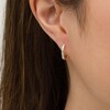Thumbnail Image 2 of 1/10 CT. T.W. Diamond Striped Hoop Earrings in 10K Gold