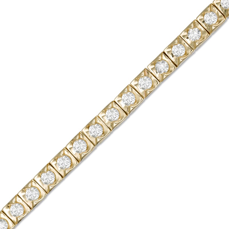 Main Image 1 of 3 CT. T.W. Diamond Cushion Frame Tennis Bracelet in 10K Gold
