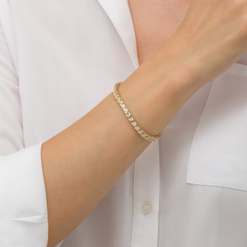 Main Image 2 of 3 CT. T.W. Diamond Cushion Frame Tennis Bracelet in 10K Gold
