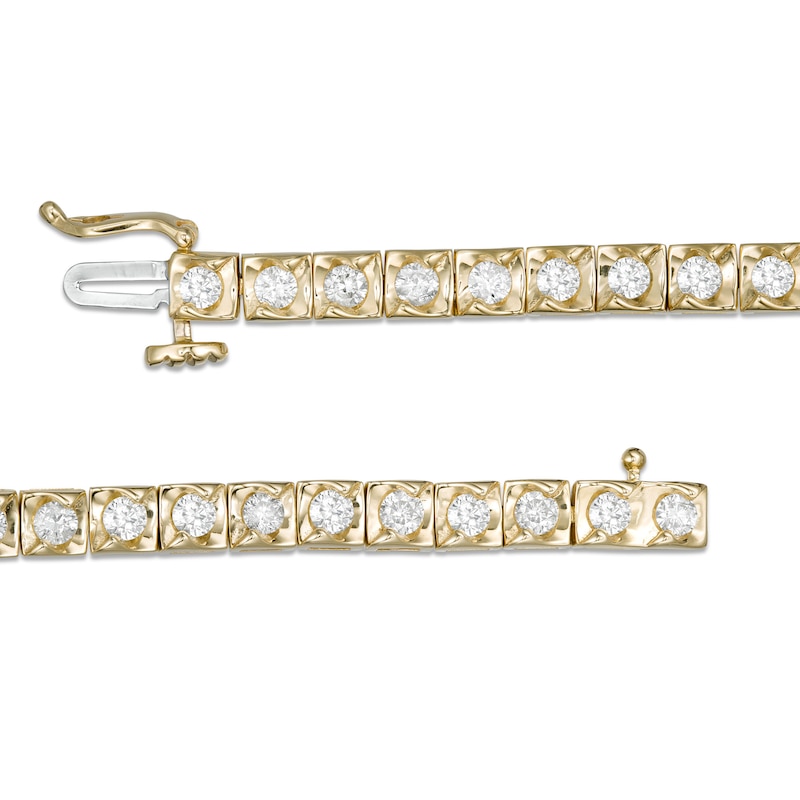 Main Image 3 of 3 CT. T.W. Diamond Cushion Frame Tennis Bracelet in 10K Gold