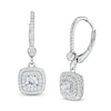 Thumbnail Image 0 of 3/4 CT. T.W. Diamond Double Cushion-Shaped Frame Drop Earrings in 10K White Gold