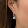 Thumbnail Image 1 of 3/4 CT. T.W. Diamond Double Cushion-Shaped Frame Drop Earrings in 10K White Gold