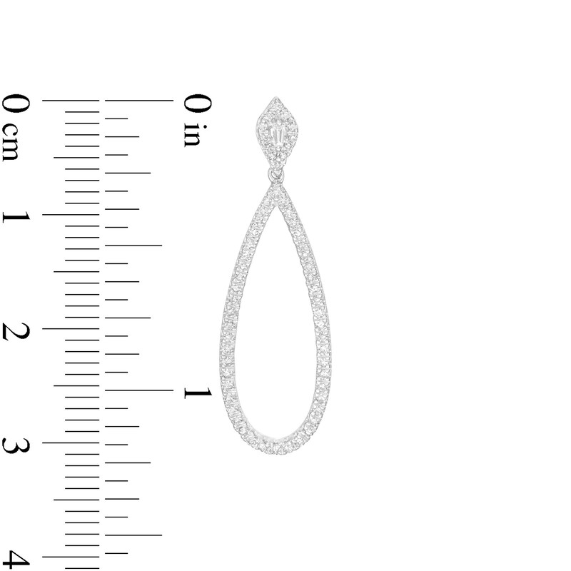 Main Image 2 of Marilyn Monroe™ Collection 3/8 CT. T.W. Diamond Elongated Teardrop Earrings in 10K White Gold