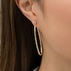 Thumbnail Image 2 of 1/5 CT. T.W. Diamond Solitaire Hoop Earrings in 10K Gold