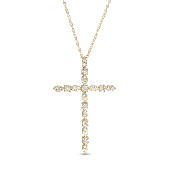 1/5 CT. T.w. Diamond Art Deco Cross Pendant in 10K Gold