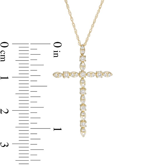 1/5 CT. T.w. Diamond Art Deco Cross Pendant in 10K Gold