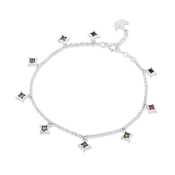 1/5 CT. T.W. Diamond Heart Assorted Charm Bracelet in Sterling Silver