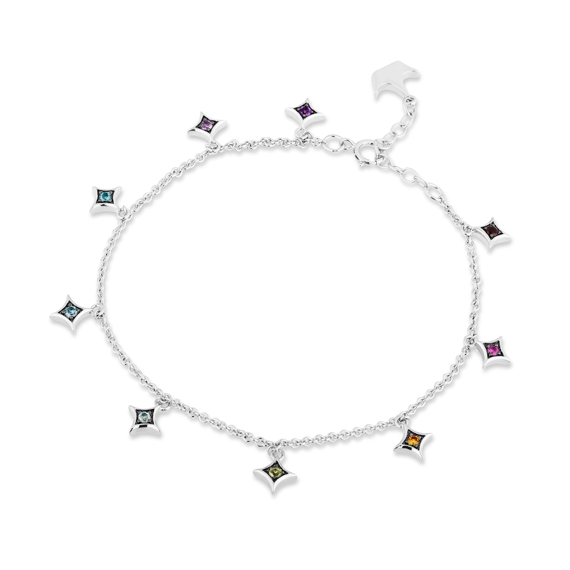 Enchanted Disney Ultimate Princess Celebration Multi-Gemstone Station Bracelet in Sterling Silver