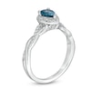 Thumbnail Image 3 of Cherished Promise Collection™ Enhanced Pear-Shaped Topaz and 1/15 CT. T.W. Diamond Frame Promise Ring in 10K White Gold