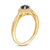 Thumbnail Image 2 of Cherished Promise Collection™ 4.0mm Sapphire and 1/15 CT. T.W. Diamond Frame Twist Shank Promise Ring in 10K Gold