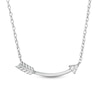 Thumbnail Image 0 of Diamond Accent Curved Arrow Necklace in 10K White Gold