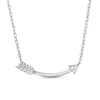 Thumbnail Image 1 of Diamond Accent Curved Arrow Necklace in 10K White Gold
