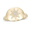 Thumbnail Image 1 of 1/10 CT. T.W. Diamond Star Signet Ring in 10K Gold